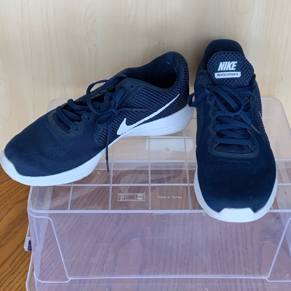 Nike Revolution 3 Dark Blue and White Sneakers